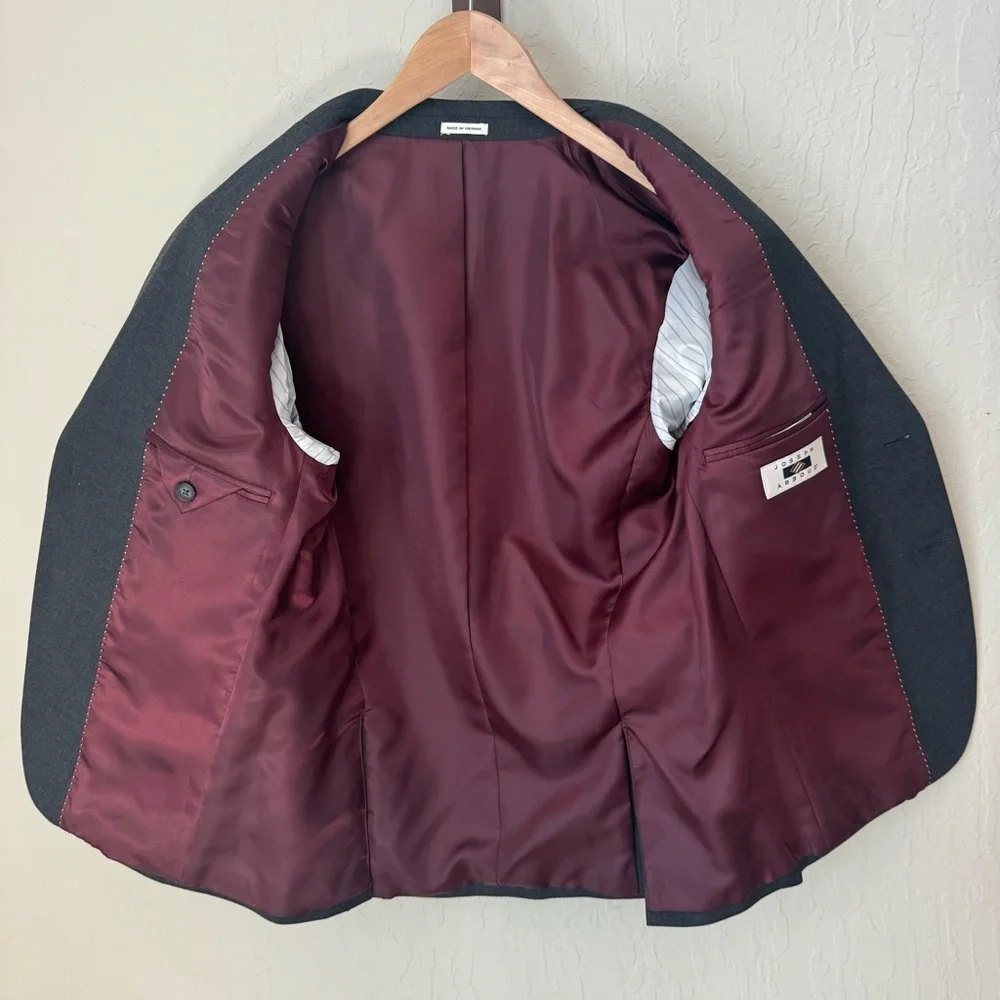 JOSEPH ABBOUD Boys 2 Button Blazer Charcoal Grey Wrinkle Resistant Size 14 - Picture 10 of 16